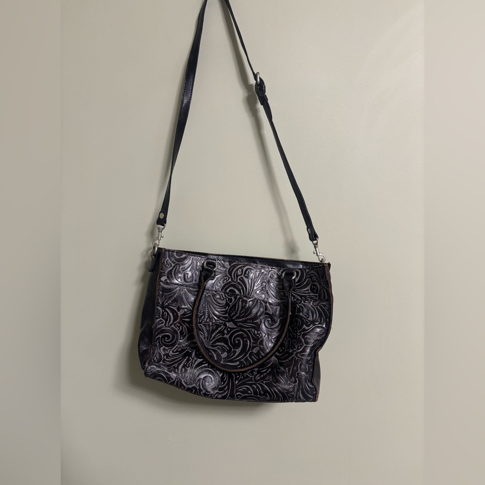 Patricia Nash Embossed Leather Shoulder Tote Bag Purse Western Tooled